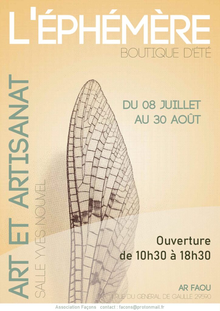 Boutique Ephémère - Artisanat d'Art - Le Faou - du 08 juillet au 30 août 2026